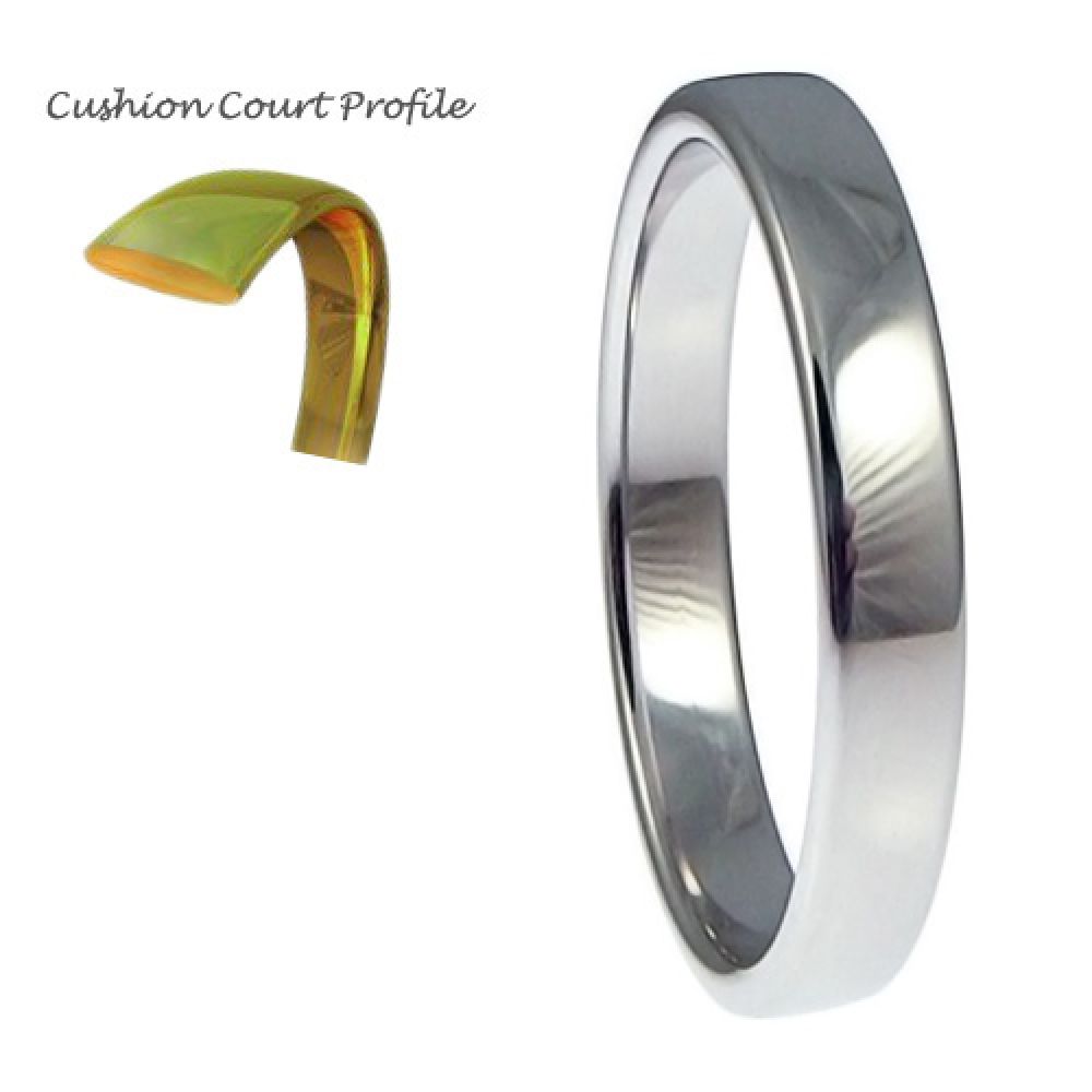 2.5mm 950 Platinum Heavy Cushion Court Comfort Wedding Rings Bands
