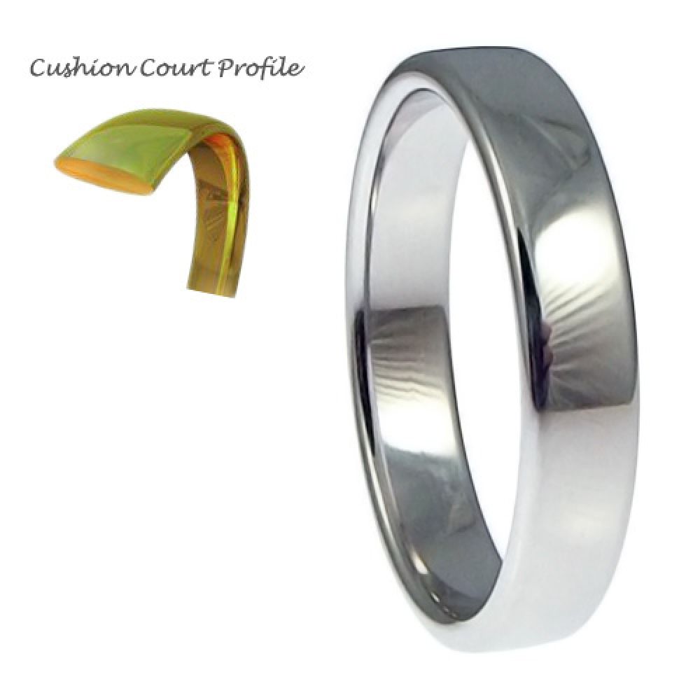 4mm 950 Platinum Heavy Cushion Court Comfort Wedding Rings Bands