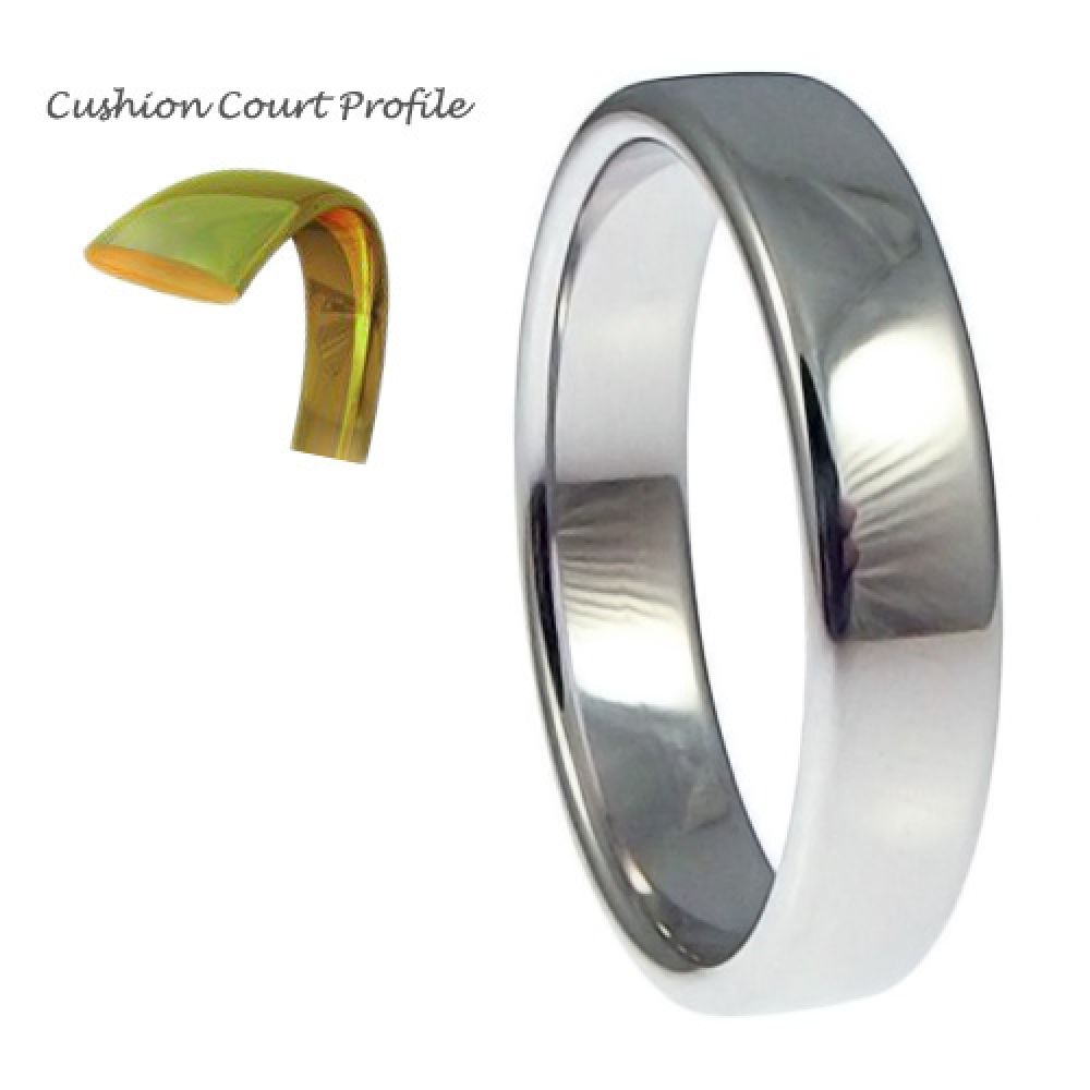 5mm 950 Platinum Heavy Cushion Court Comfort Wedding Rings Bands