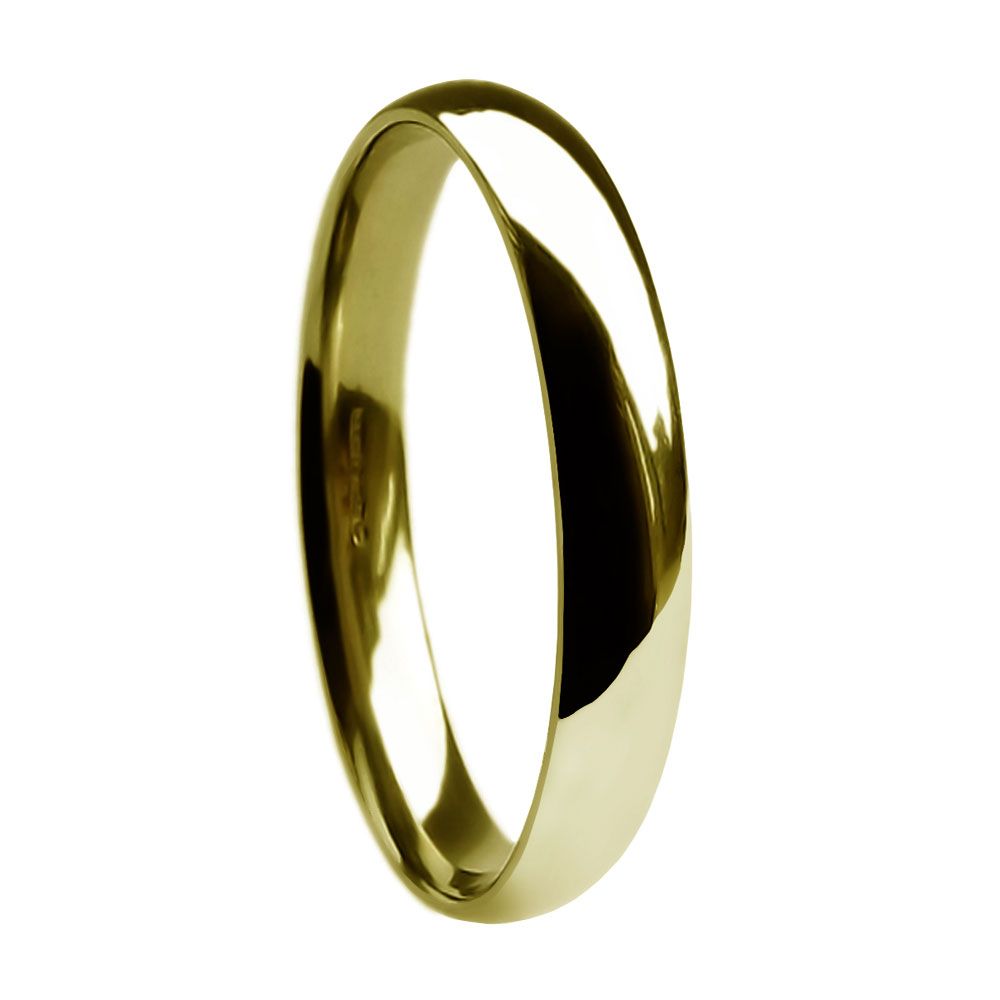 2.5mm 9ct Yellow Gold Heavy Court Comfort Wedding Rings Bands