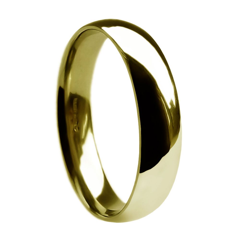 6mm 9ct Yellow Gold Heavy Court Comfort Wedding Rings Bands