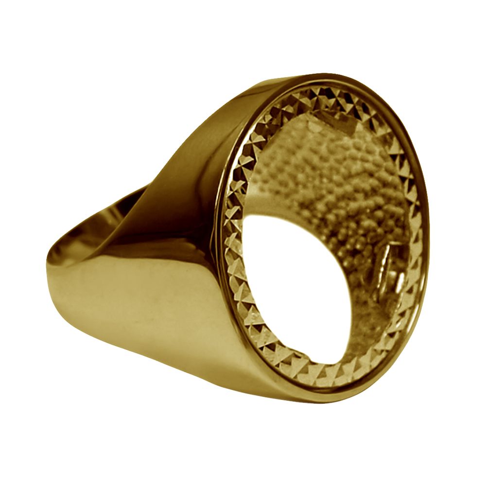 9ct Yellow Gold Plain Half Sovereign Ring Mount