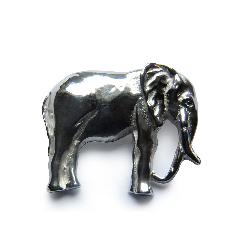 925 Sterling Silver Elephant Brooch 30 x 30 x 8mm