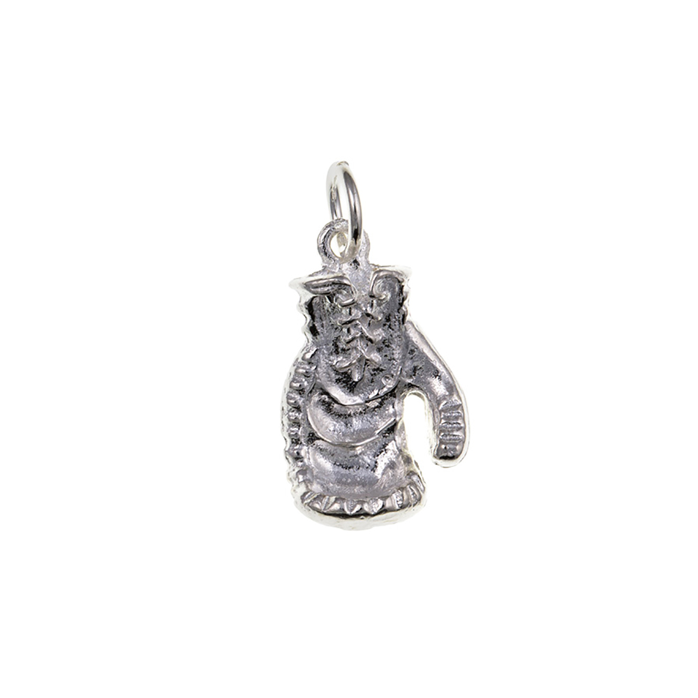 925 Solid Sterling Silver 3D Boxing Glove Charm