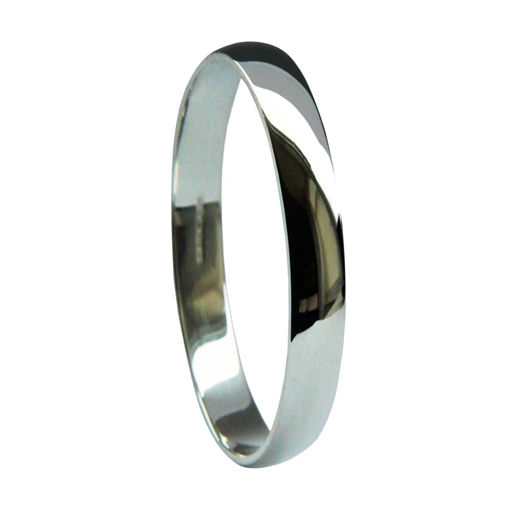 2mm 950 Platinum Medium D-Shape Wedding Rings Bands