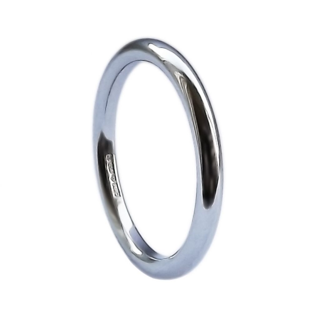 2mm 950 Platinum Halo Wedding Rings Bands