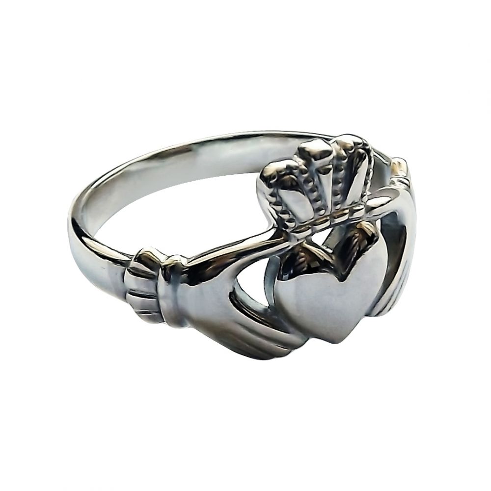 SALE 925 Silver Large Irish Claddagh Ring Bespoke Hand Finished @ I