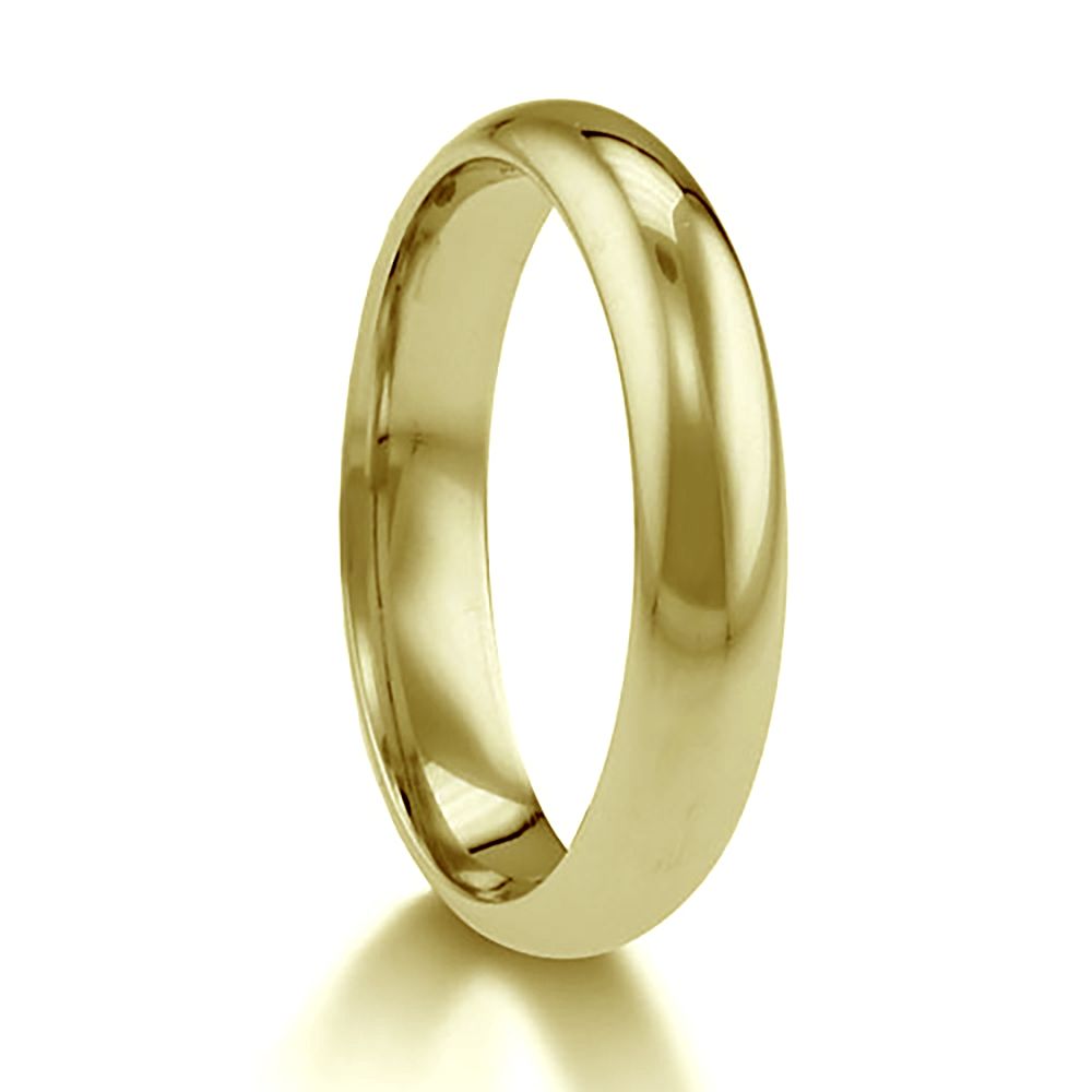 4mm 18ct Yellow Gold Paris Profile Wedding Rings Bands