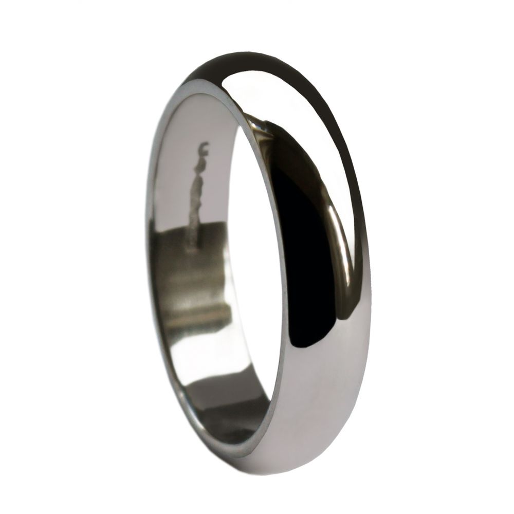 4mm 950 Palladium Extra Heavy D Shaped Wedding Rings Bands