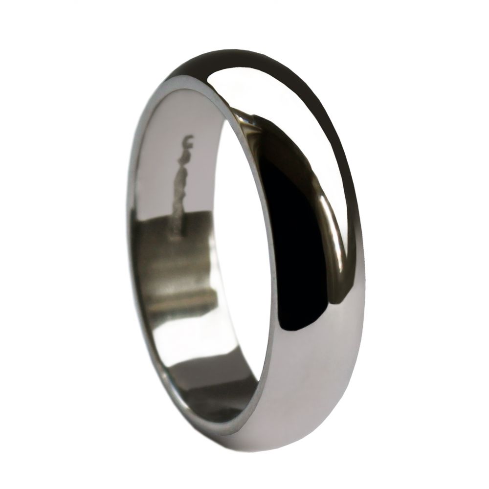 5mm 950 Palladium Extra Heavy D-Shape Wedding Rings Bands
